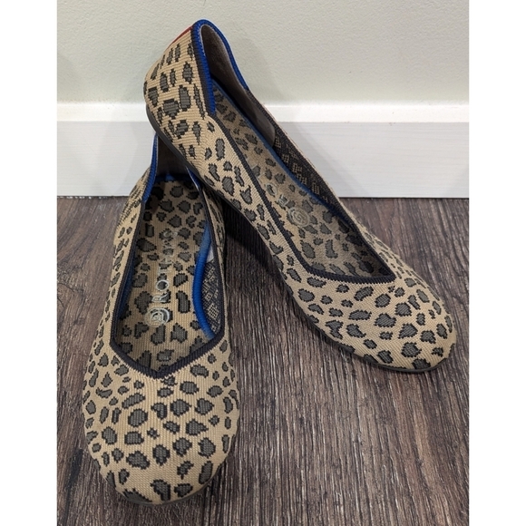 Rothy's Round Toe Leopard Print Flats Size 8 - Picture 1 of 10